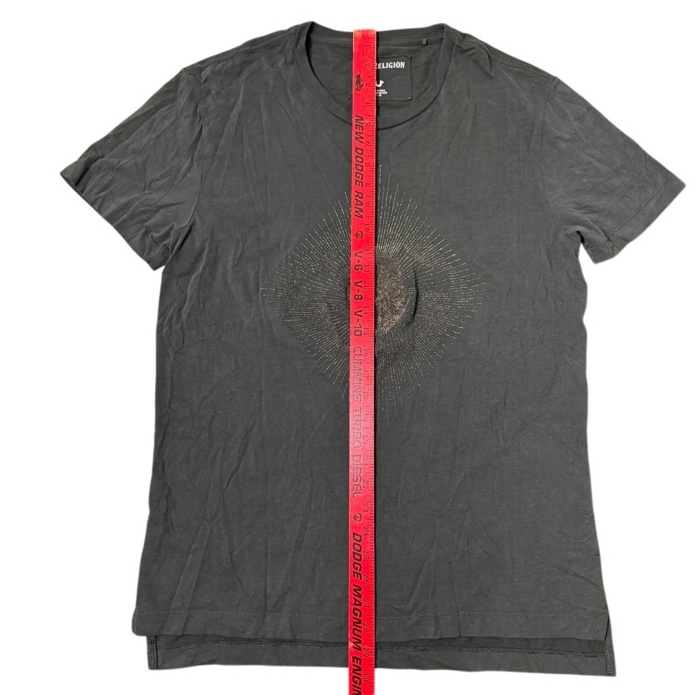 True Religion T-Shirt Green Graphic Tee Crew Neck Short Sleeve Casual Top Medium - Picture 3 of 6